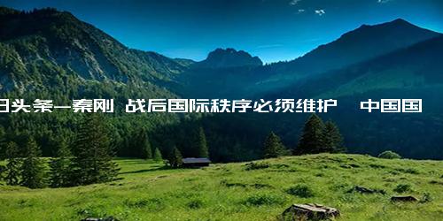 今日头条-秦刚 战后国际秩序必须维护、中国国家统一必须实现